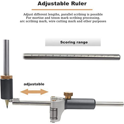 Woodworking Marking Gauge Straight and Curved Line Scriber Parallel Scribe Tool