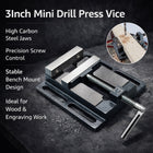 Precision Mini Drill Press Vise 3 Inch Flat Nose Bench Clamp Workpiece Tool