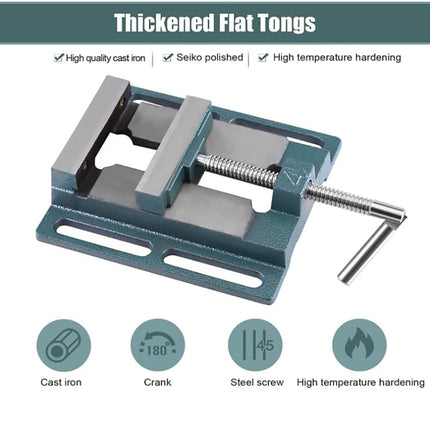 Precision Mini Drill Press Vise 3 Inch Flat Nose Bench Clamp Workpiece Tool