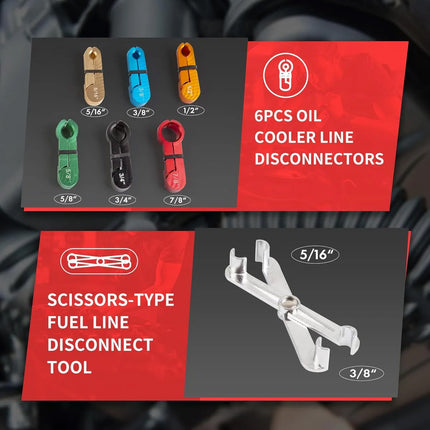 Automotive AC Fuel Line Disconnect Tool Kit Refrigerant Hose Removal Repair Set