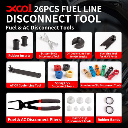 Automotive AC Fuel Line Disconnect Tool Kit Refrigerant Hose Removal Repair Set