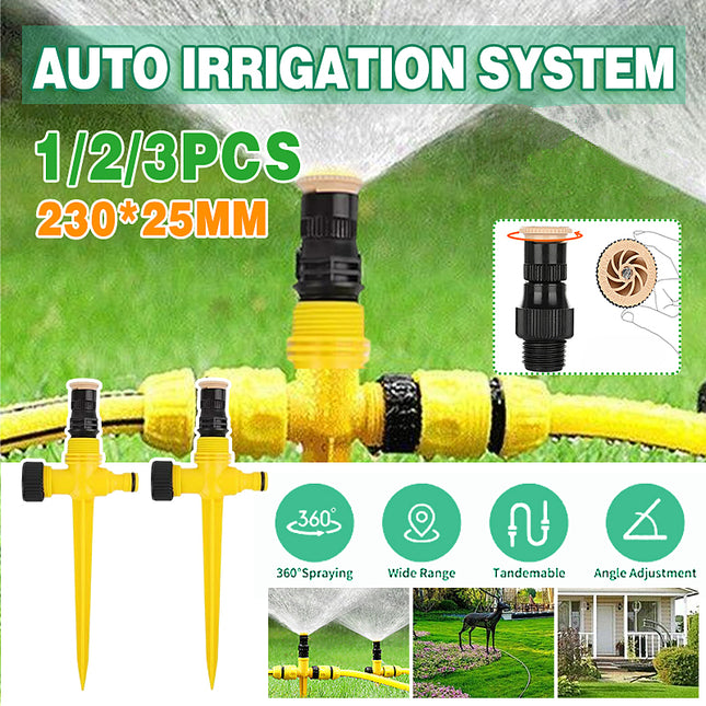 Garden Lawn Sprinkler Auto Irrigation System Adjustable 360 Degree Rotation Tool