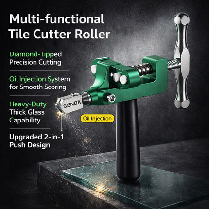 Heavy Duty Glass Tile Cutter Manual Roller Oil Feed Cutting Tool Decoration Use
