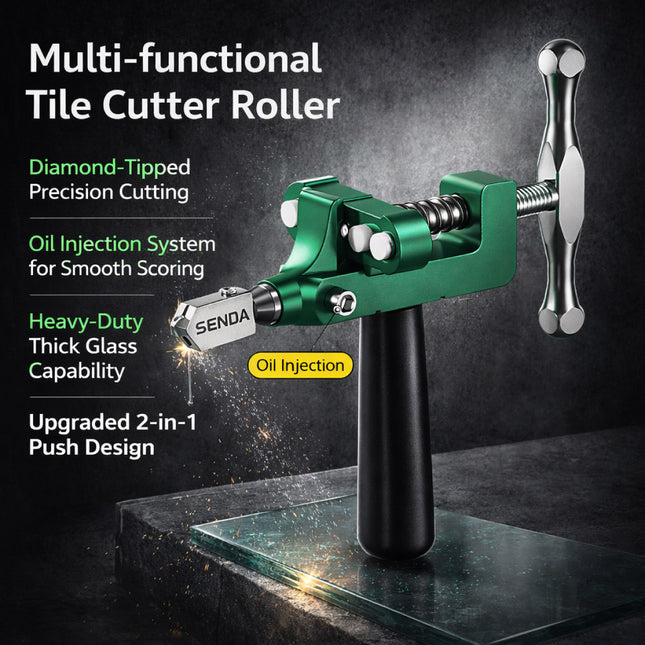 Heavy Duty Glass Tile Cutter Manual Roller Oil Feed Cutting Tool Decoration Use