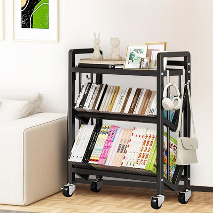 Multi layer Steel Storage Rack Rolling Mobile Shelf 3-Tier for Home Organization