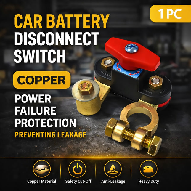 Heavy Duty Car Battery Disconnect Switch 12V 24V Rotary Master Power Cut Off