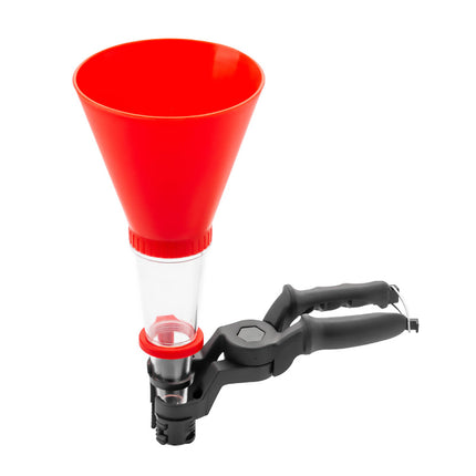 Car Engine Oil Filling Funnel with Hands Free Clamp and Clear Tube Universal