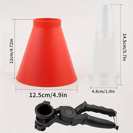 Car Engine Oil Filling Funnel with Hands Free Clamp and Clear Tube Universal