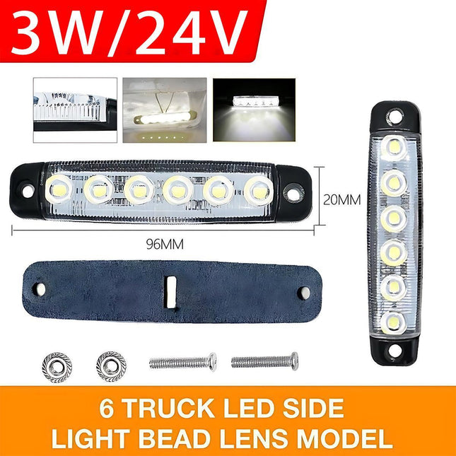 10PCS 24V LED Marker Lights Waterproof 6 LED Clearance Lamps for Truck Trailer Boat