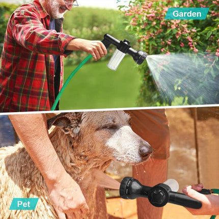Washing Nozzle Plant Pet Hose 8-Mode Garden Car Water Foam Sprayer Soap Dispenser