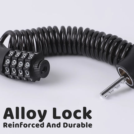 Helmet Lock Chain 4 Digit Password Motorcycle Anti-theft Cable Lock Portable