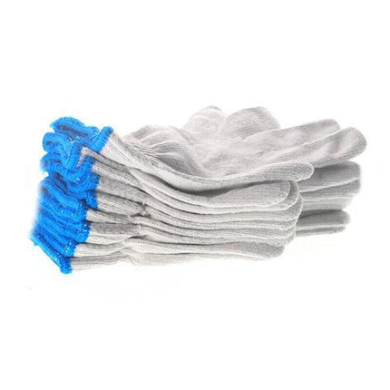 White Safety Work Glove Knitted Cotton Heavy Duty Gardening Factory Warehouse Au - Aimall