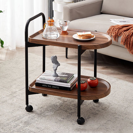 Living Room Sofa Side Table Basic Model Movable Tea Trolley Shelf with Roller