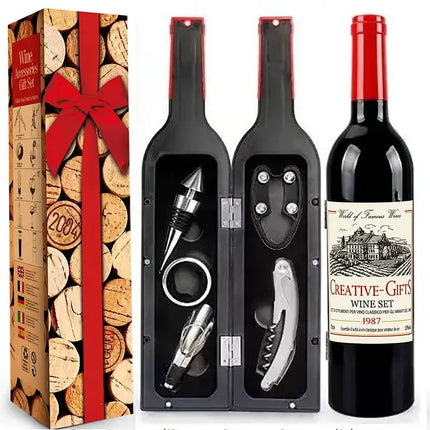 Wine Bottle Opener Set 5pcs Manual Corkscrew Opener Wine Tools Kit for Bar Use