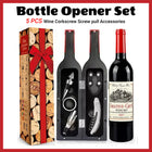 Wine Bottle Opener Set 5pcs Manual Corkscrew Opener Wine Tools Kit for Bar Use