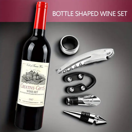 Wine Bottle Opener Set 5pcs Manual Corkscrew Opener Wine Tools Kit for Bar Use