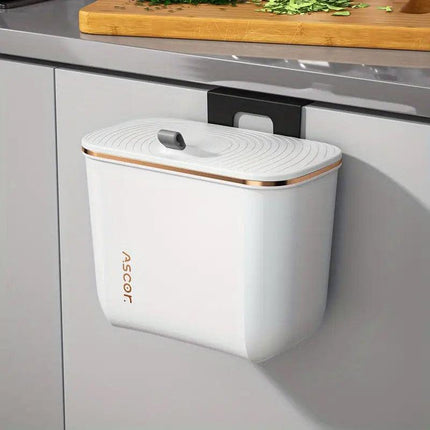 7L Wall Mounted Trash Can with Lid Large Capacity Kitchen Bathroom Waste Bin