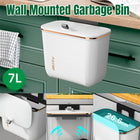 7L Wall Mounted Trash Can with Lid Large Capacity Kitchen Bathroom Waste Bin