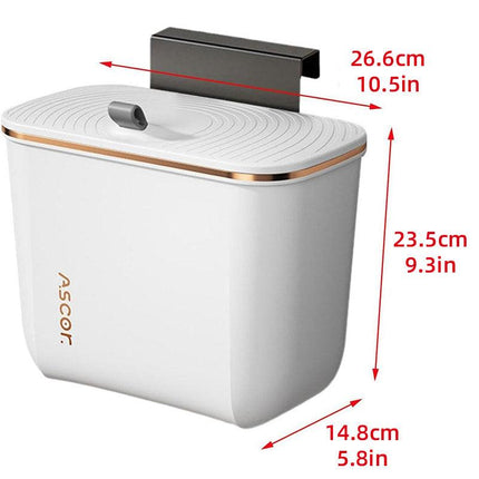 7L Wall Mounted Trash Can with Lid Large Capacity Kitchen Bathroom Waste Bin
