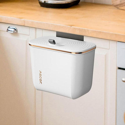 7L Wall Mounted Trash Can with Lid Large Capacity Kitchen Bathroom Waste Bin