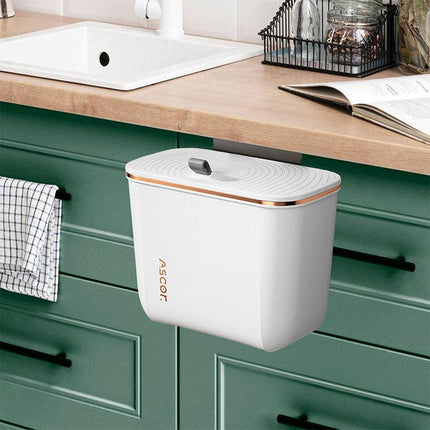 7L Wall Mounted Trash Can with Lid Large Capacity Kitchen Bathroom Waste Bin