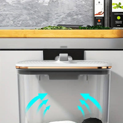 7L Wall Mounted Trash Can with Lid Large Capacity Kitchen Bathroom Waste Bin