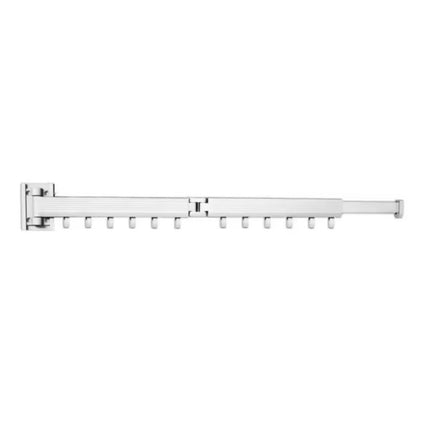 Foldable Wall Mounted Clothes Rack Space Saving Aluminum Alloy Anti Rust Sturdy