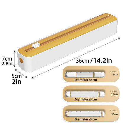 Plastic Wrap Cutter Box Wall Mounted Sliding Blade for Foil Cling Film Kitchen