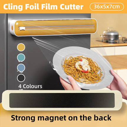 Plastic Wrap Cutter Box Wall Mounted Sliding Blade for Foil Cling Film Kitchen