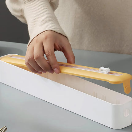 Plastic Wrap Cutter Box Wall Mounted Sliding Blade for Foil Cling Film Kitchen