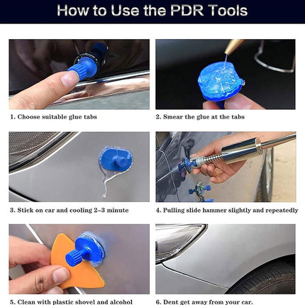 Car Dent Repair Tool Kit 10PCS Slide Hammer Puller Auto Body Panel Paintless