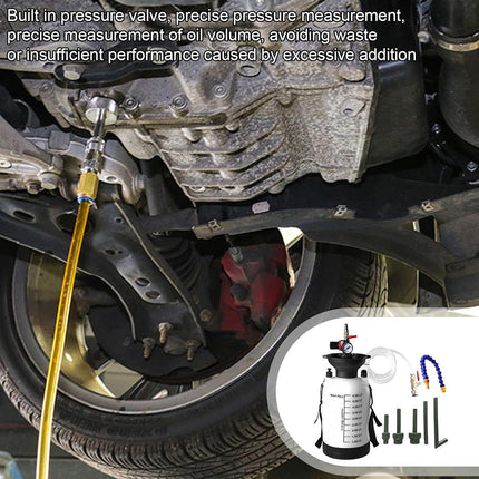 5L Pressurised Transmission Fluid Transfer Pump with Gauge and 5 ATF Adapters