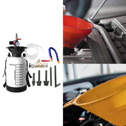 5L Pressurised Transmission Fluid Transfer Pump with Gauge and 5 ATF Adapters