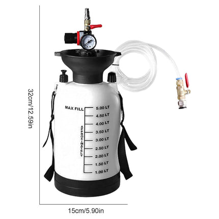 5L Pressurised Transmission Fluid Transfer Pump with Gauge and 5 ATF Adapters