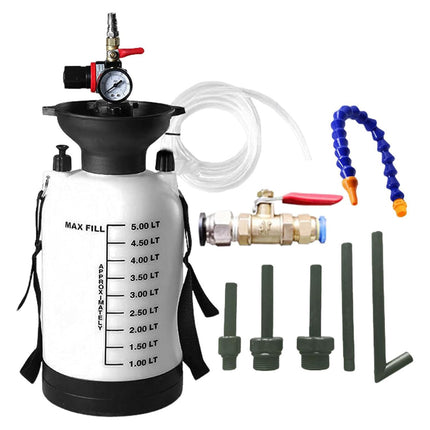 5L Pressurised Transmission Fluid Transfer Pump with Gauge and 5 ATF Adapters