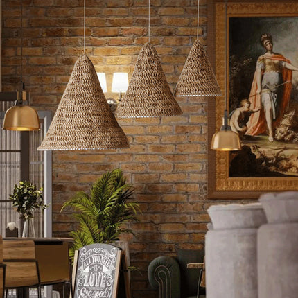 3PCS Woven Lampshade Set Pendant Light Cover for Ceiling Hanging Lamp Durable