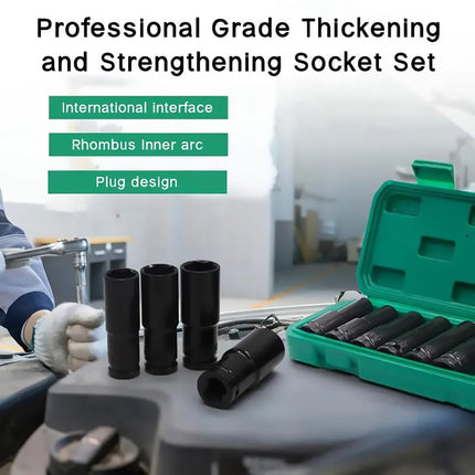10 Piece Impact Socket Set Half Inch Drive 8 to 24mm CR V Steel Deep Sockets