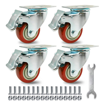 Set of 4 Heavy Duty 5 Inch Swivel Caster Wheels with Locking Brake 600kg Load