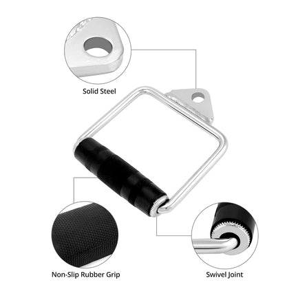 2pcs Metal D-Handle Stirrup Cable Attachments Machine Workout Fitness Gym