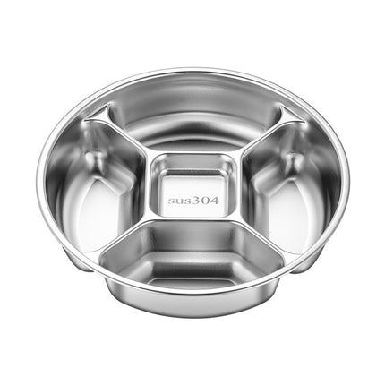 Stainless Steel 5 Compartment Divided Plates Set of 4 Snack Prep Tray