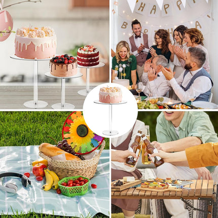 2set Acrylic Round Cake Stand Transparent Dessert Display Stand For Cakes