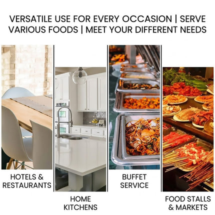 304 Stainless Steel Rectangular Trays 36cm 4 Pack
