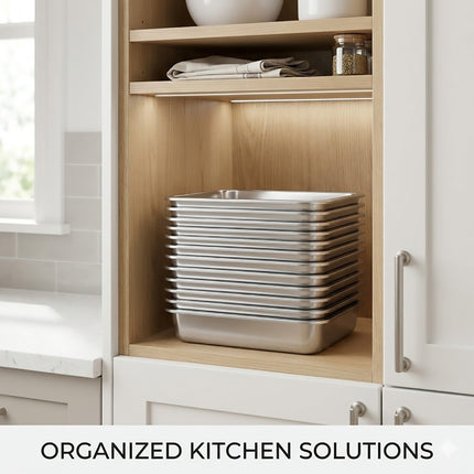 304 Stainless Steel Rectangular Trays 36cm 4 Pack