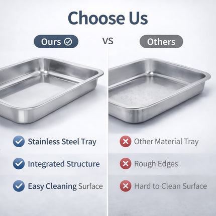 304 Stainless Steel Rectangular Trays 36cm 4 Pack