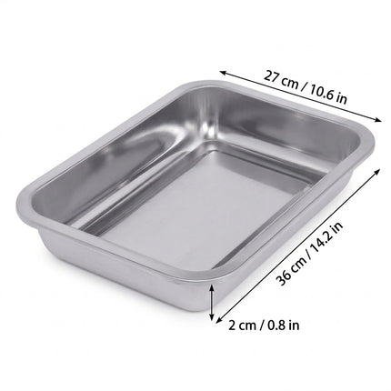 304 Stainless Steel Rectangular Trays 36cm 4 Pack