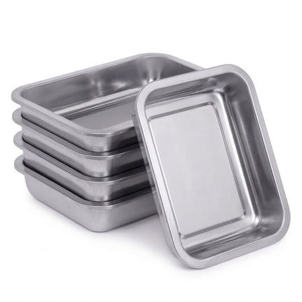 304 Stainless Steel Rectangular Trays 36cm 4 Pack