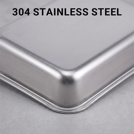 304 Stainless Steel Rectangular Trays 36cm 4 Pack