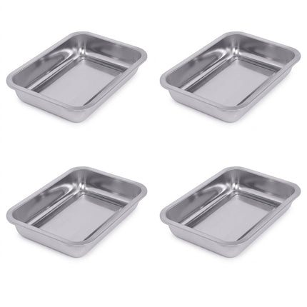 304 Stainless Steel Rectangular Trays 36cm 4 Pack