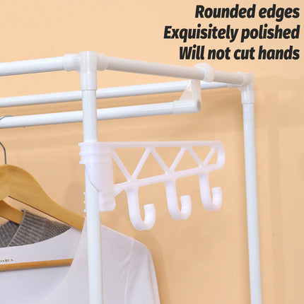 Multi Function Zoned Floor Standing Clothes Coat Rack Space Saving Stable Sturdy