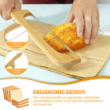 Household Wooden Bread Slicing Saw Manual Kitchen Baking Food Safe Easy to Use